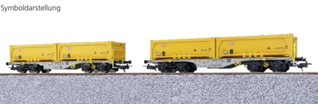 ESU 36600 - H0 - 2-tlg. Set Mulden-Containertragwagen, AAEC, Ep. VI - Set 1
